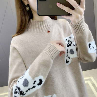 Γυναικείο πουλόβερ με ψηλό γιακά - τέσσερα χρώματα