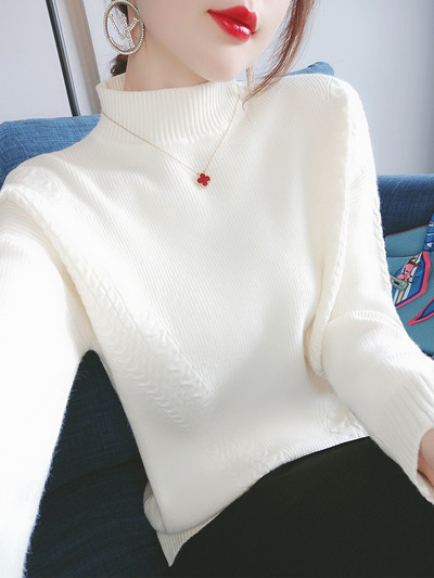 Πλεκτό χειμωνιάτικο πουλόβερ με ψηλό γιακά