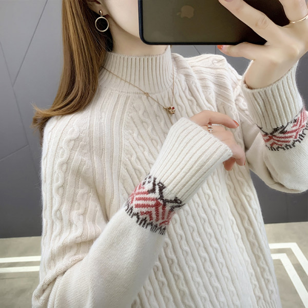 Γυναικείο πουλόβερ με ψηλό γιακά - πολλά χρώματα