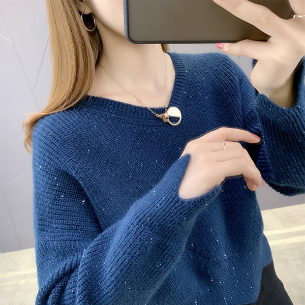 Női pulóver új modellje, spitz nyakkivágással