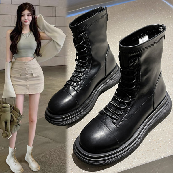 Alkalmi eco bőr csizma fűzős két színben