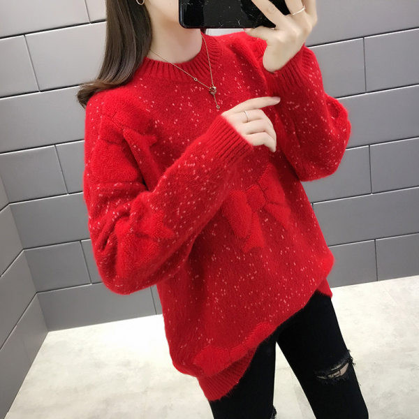 Γυναικείο πουλόβερ φαρδύ μοντέλο με κορδέλες