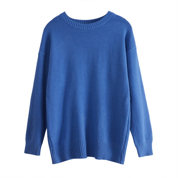 Moderan ženski džemper sa okruglim izrezom - tri boje