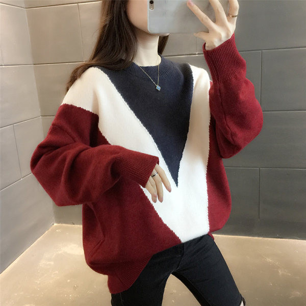 Kötött női pulóver ovális nyakkivágással