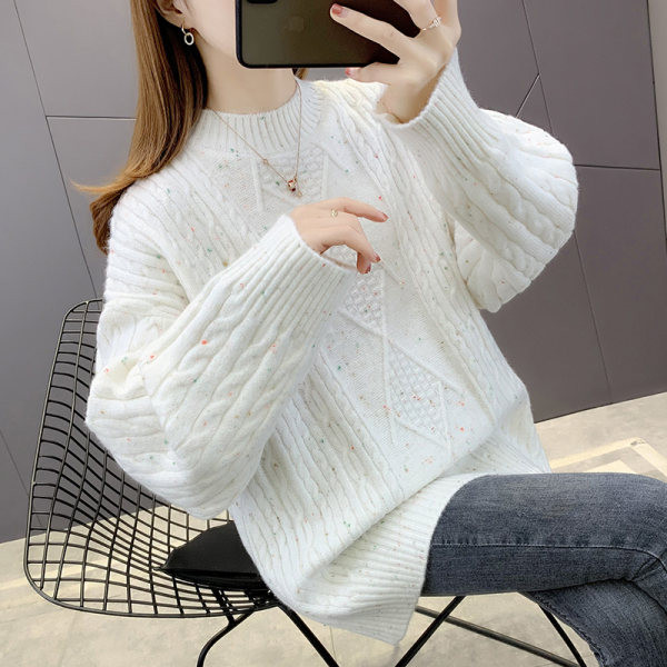 Női pulóver alacsony gallérral - kötött