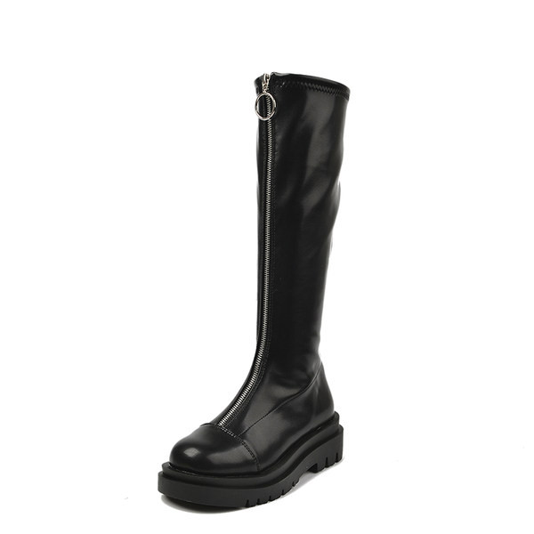Új modell női bőrcsizmák cipzárral - fekete és barna