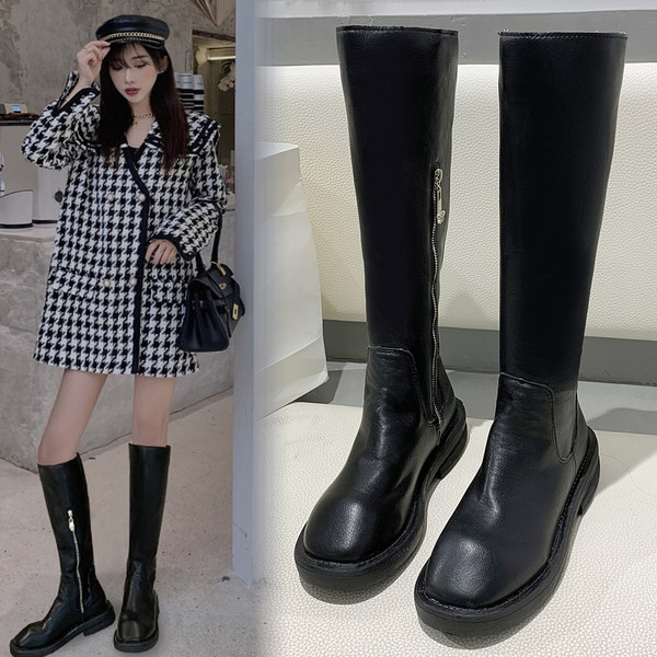 Modern női csizma cipzárral - eko bőrből