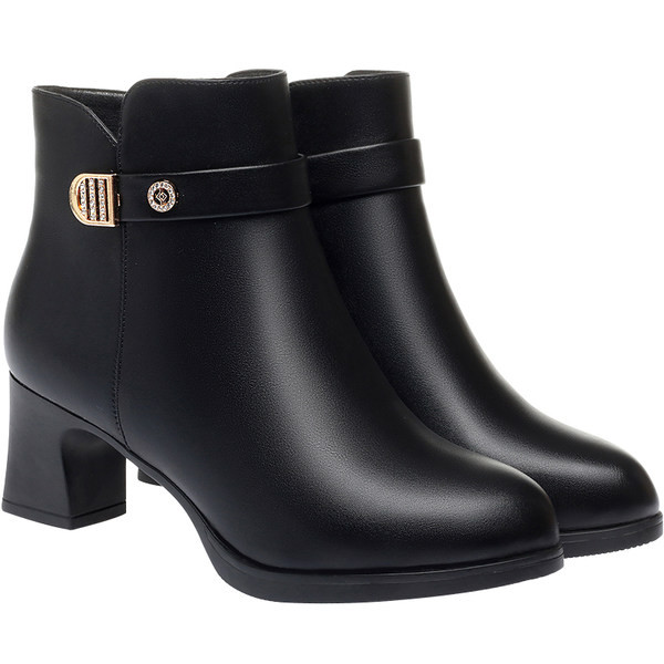 Modern női műbőr csizma pehely béléssel