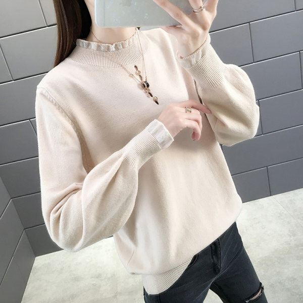 Alkalmi női kötött pulóver - kerek nyakkivágással