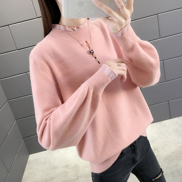 Alkalmi női kötött pulóver - kerek nyakkivágással