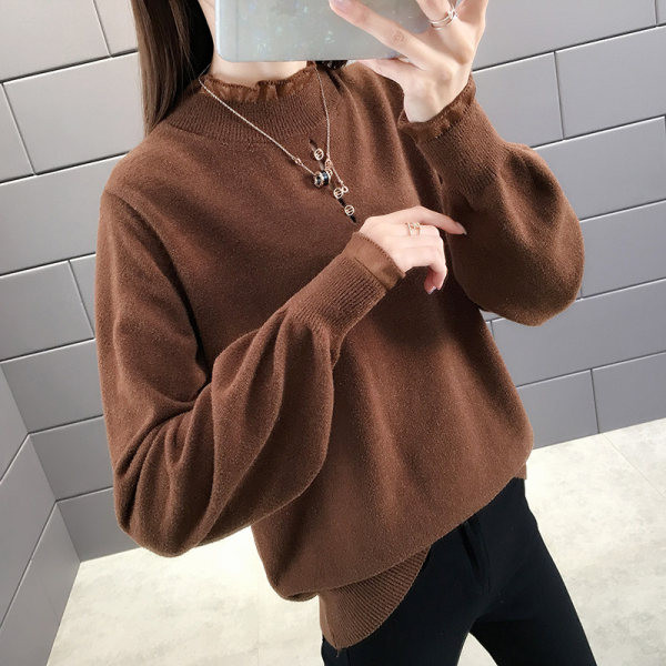 Alkalmi női kötött pulóver - kerek nyakkivágással