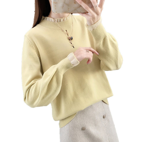 Alkalmi női kötött pulóver - kerek nyakkivágással