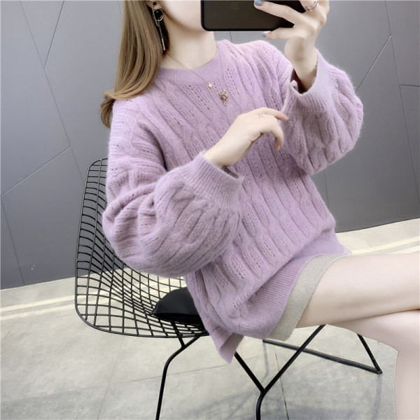 Női őszi-téli pulóver, széles ujjal