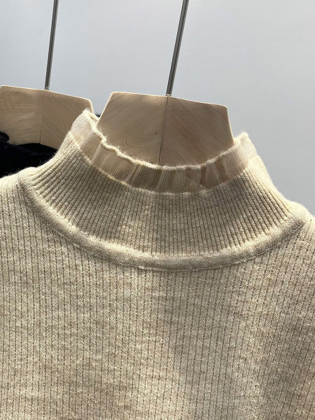 Női meleg pulóver magas gallérral, két színben