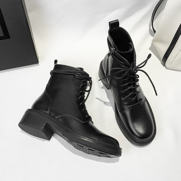 Új modell eco bőr csizma fűzővel és cipzárral