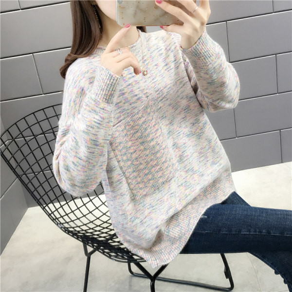 Női pulóver négy színben, zsebbel