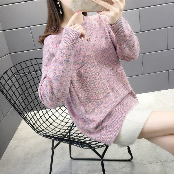 Női pulóver négy színben, zsebbel