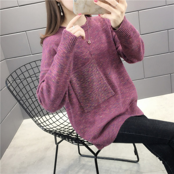 Női pulóver négy színben, zsebbel