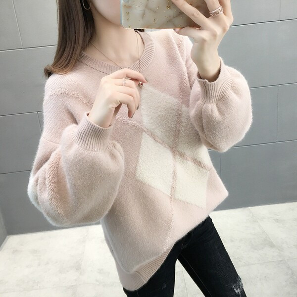 Puha női pulóver őszi és téli széles modellhez