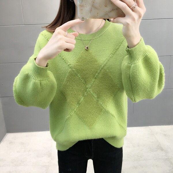 Puha női pulóver őszi és téli széles modellhez