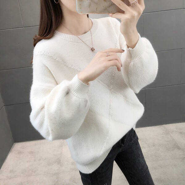 Puha női pulóver őszi és téli széles modellhez