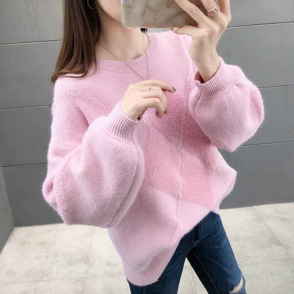 Puha női pulóver őszi és téli széles modellhez