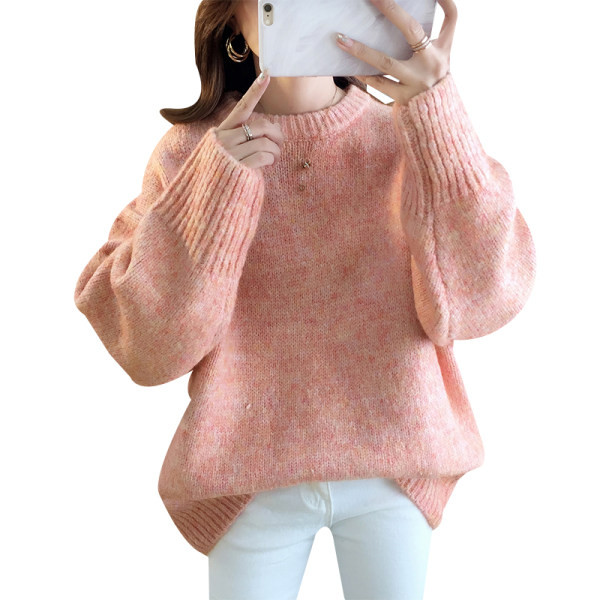 Ingyenes modell női téli pulóver O-nyakkal