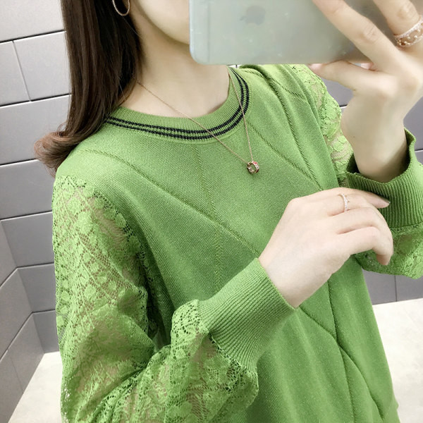 Új modell női kötött, csipkeujjú pulóver