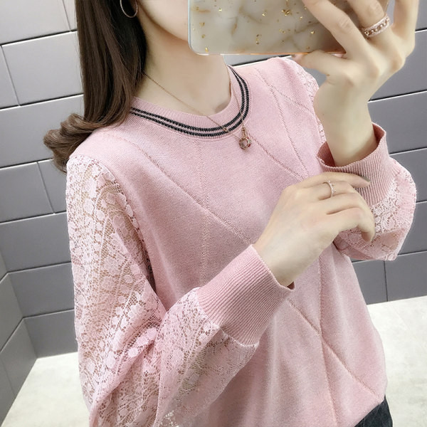 Új modell női kötött, csipkeujjú pulóver