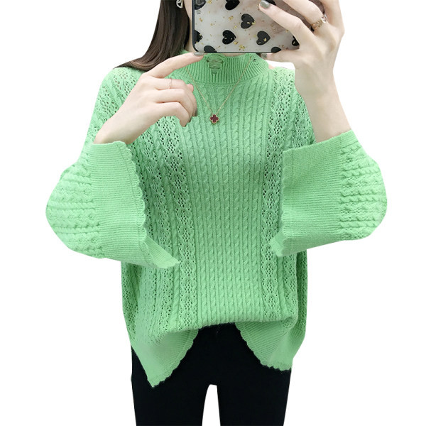 Őszi-téli női pulóver, széles ujjal