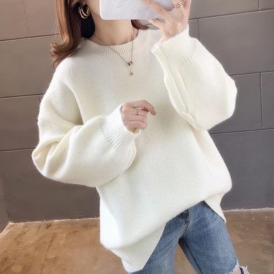 Modern női kötött pulóver, széles ujjal