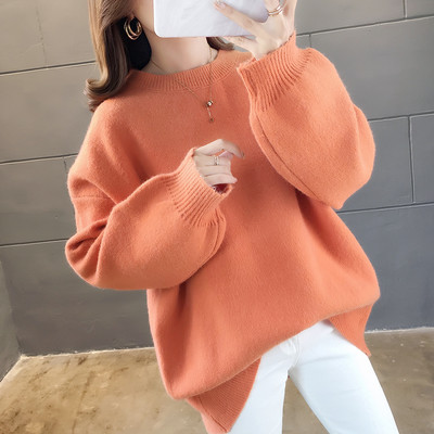 Modern női kötött pulóver, széles ujjal