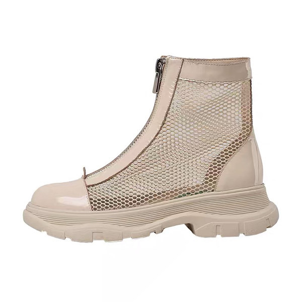 Női hálós csizma elöl cipzárral