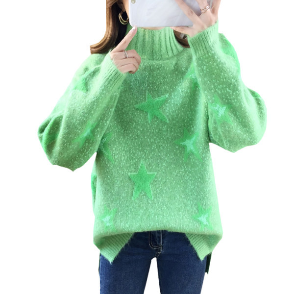 Csillagmintás női pulóver három színben