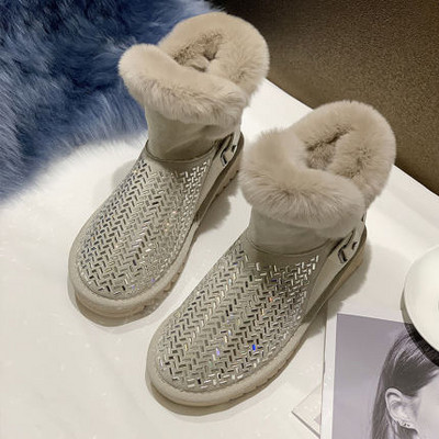 Női meleg csizma kövekkel, két színben