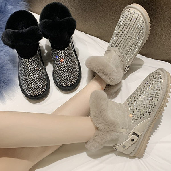 Női meleg csizma kövekkel, két színben