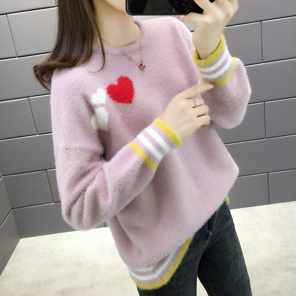 Női pehely pulóver ovális nyakkivágással