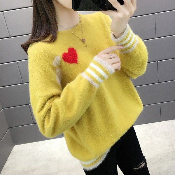 Női pehely pulóver ovális nyakkivágással