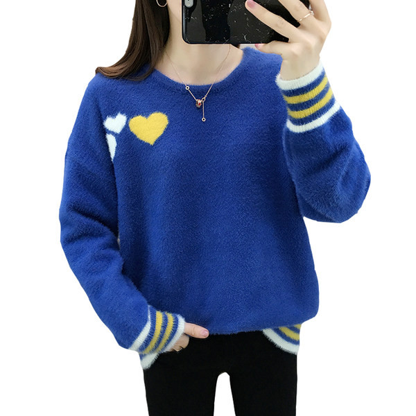 Női pehely pulóver ovális nyakkivágással