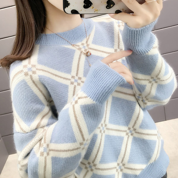 Meleg téli pulóver széles modell