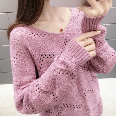 Alkalmi női pulóver spitz nyakkivágással