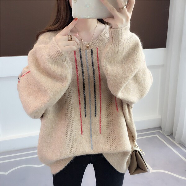 Női pulóver ovális nyakkivágással