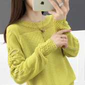 Női pulóver ovális nyakkivágással - különböző színekben