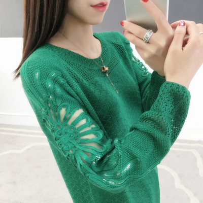 Női pulóver ovális nyakkivágással - különböző színekben