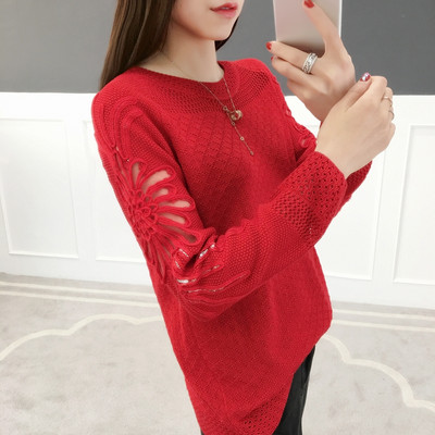 Női pulóver ovális nyakkivágással - különböző színekben