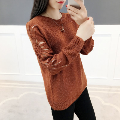 Női pulóver ovális nyakkivágással - különböző színekben