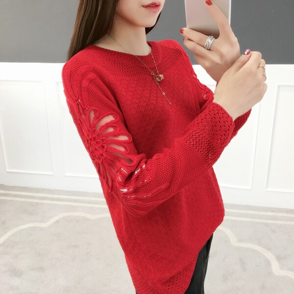 Női pulóver ovális nyakkivágással - különböző színekben