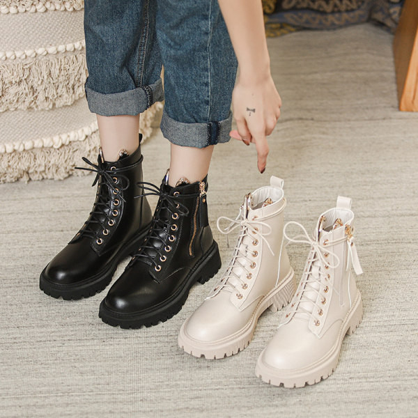 Új modell ökobőr csizma cipzárral és fűzővel