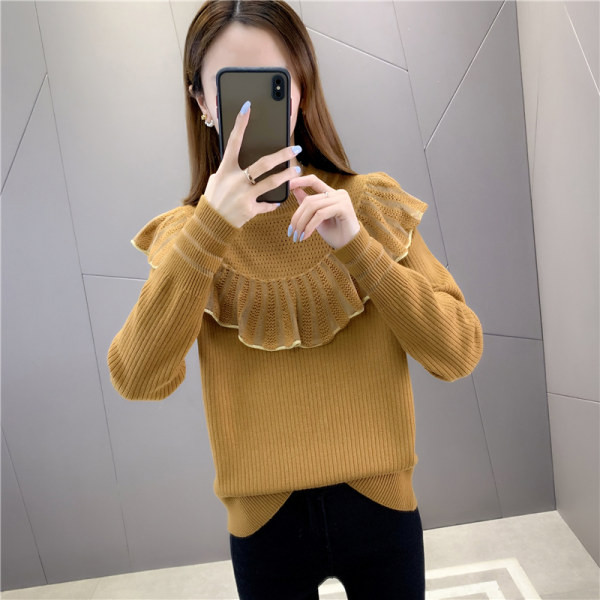 Kötött női pulóver ovális nyakkivágással