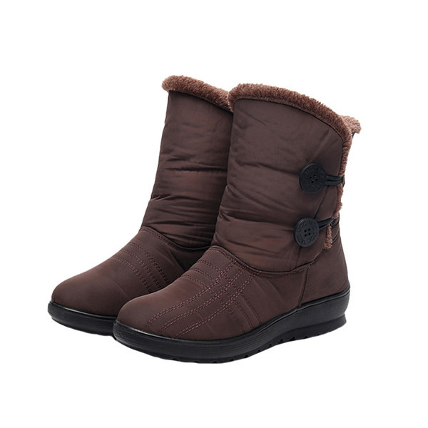 Naiste sooja voodri ja nööpidega veekindlad saapad